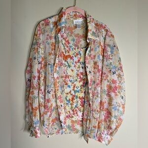 🌷🌷3/$15 Jordan Floral Tank and Blouse Set M
